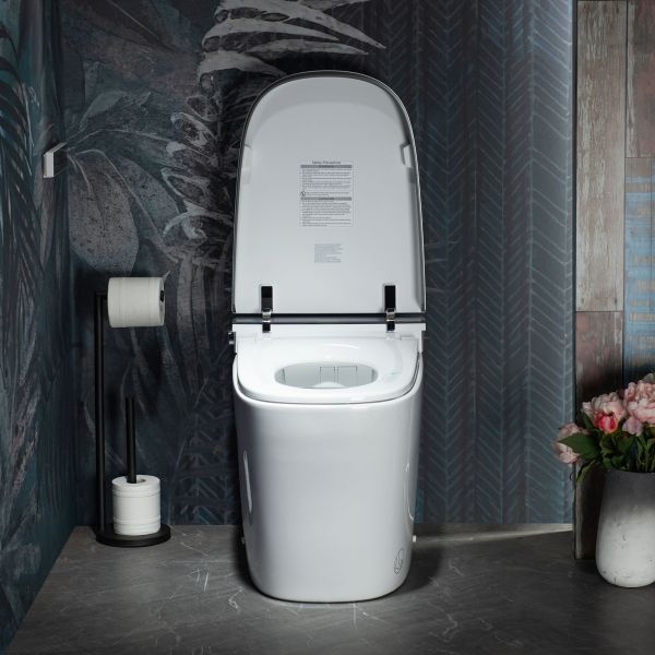  WOODBRIDGE B0930S Smart Bidet Toilet with 1.28 GPF Dua Flush Auto Open & Close, Auto Flush,Foot Sensor Flush, 1000 Gram MaP Flushing Score,LED  Display, Chair Height Design and Cleaning Foam Dispenser