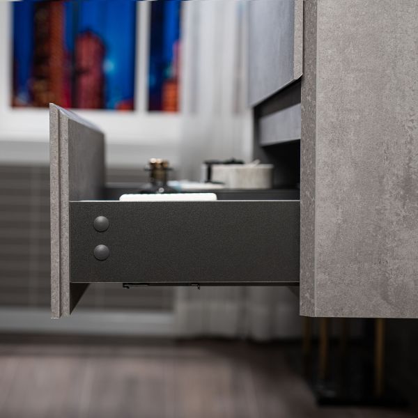  WOODBRIDGE 48 in. W x 18-7/8 in. D Contemporary Wall Hung Floating Vanity in Gray with Resin Composite Vanity Top in White with matching finish sink._12628
