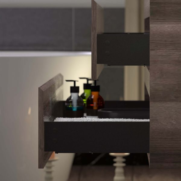  WOODBRIDGE 24 in. W x 18-7/8 in. D Contemporary Wall Hung Floating Vanity in Grey Oak with Resin Composite Vanity Top in White with matching finish sink._12735