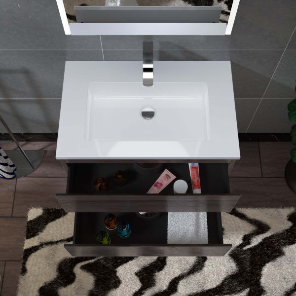  WOODBRIDGE 30 in. W x 18-7/8 in. D Contemporary Wall Hung Floating Vanity in Grey Oak with Resin Composite Vanity Top in White with matching finish sink._12739
