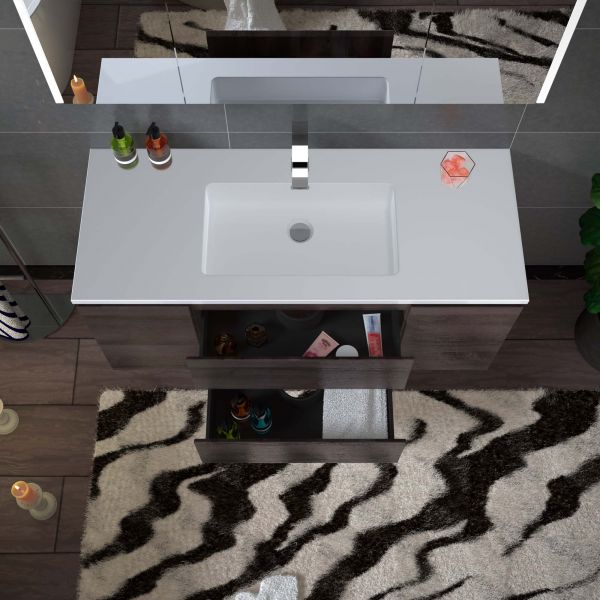  WOODBRIDGE 48 in. W x 18-7/8 in. D Contemporary Wall Hung Floating Vanity in Grey Oak with Resin Composite Vanity Top in White with matching finish sink._12745