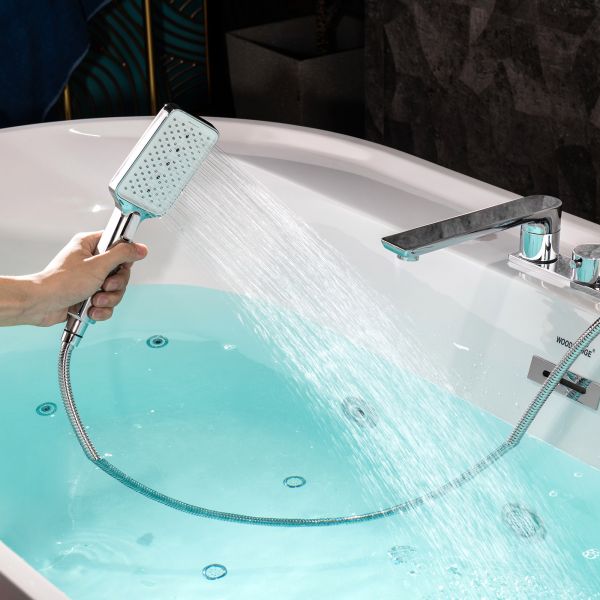 ᐅ【WOODBRIDGE 72 x 35-3/8 Whirlpool and Air Bath Heated Soaking  Combination Tub with Adjustable Speed Air Blower, Tub Filler and Display  Control Panel, White, BJ500+F0041CH-WOODBRIDGE】