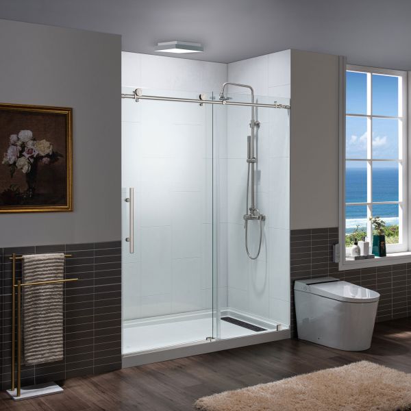  WOODBRIDGE Frameless Sliding Shower Doors with Soft Close System, 56-60