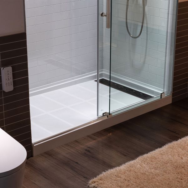  WOODBRIDGE Frameless Sliding Shower Doors with Soft Close System, 56-60