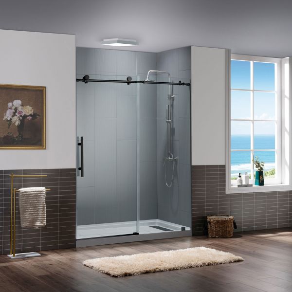  WOODBRIDGE Frameless Sliding Shower Doors with Soft Close System, 56-60