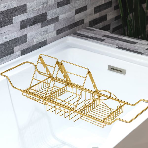 Sylvie Gold Steel Bath Caddy