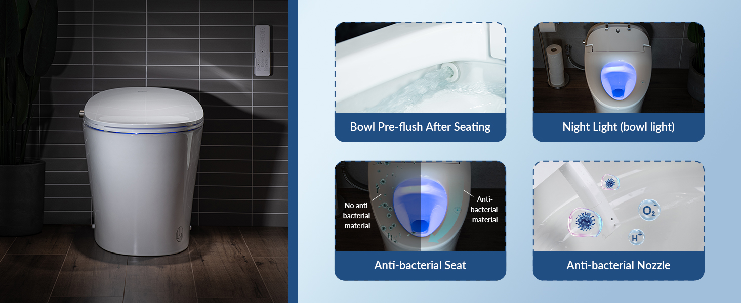 ᐅ【WOODBRIDGE LT610 One Piece Elongated Smart Toilet Bidet with Massage